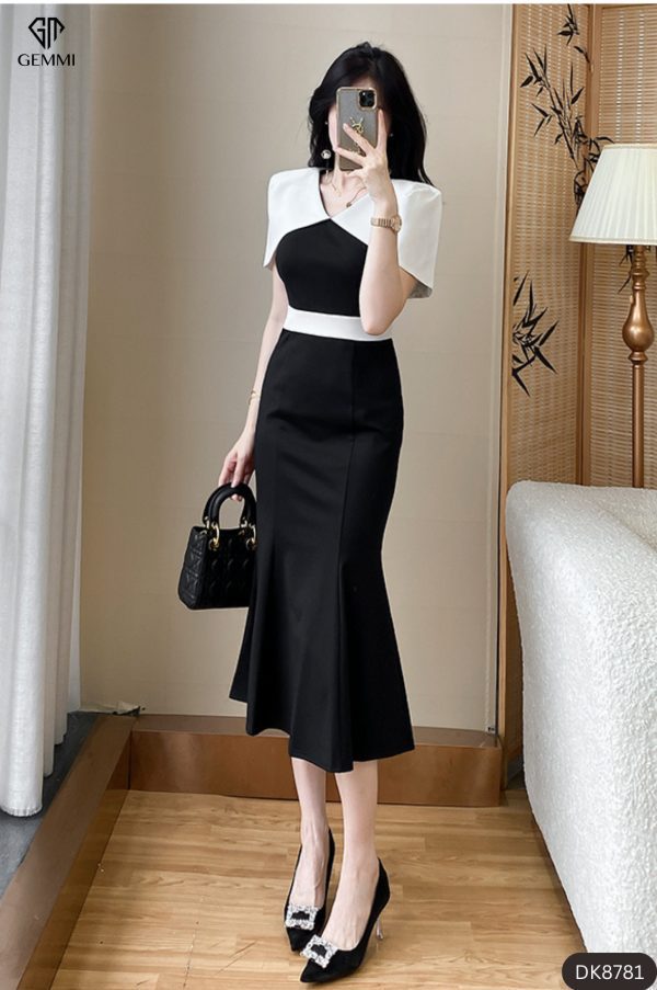 Đầm body đuôi cá cổ choàng GEMMI Fashion, DK8781 - Hình ảnh 5