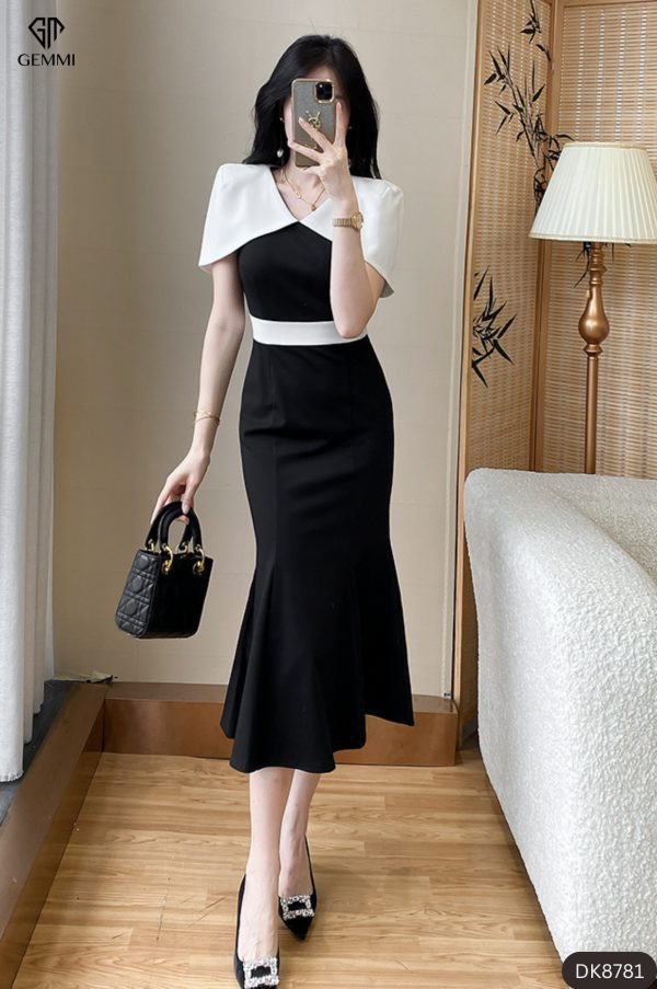 Đầm body đuôi cá cổ choàng GEMMI Fashion, DK8781 - Hình ảnh 6