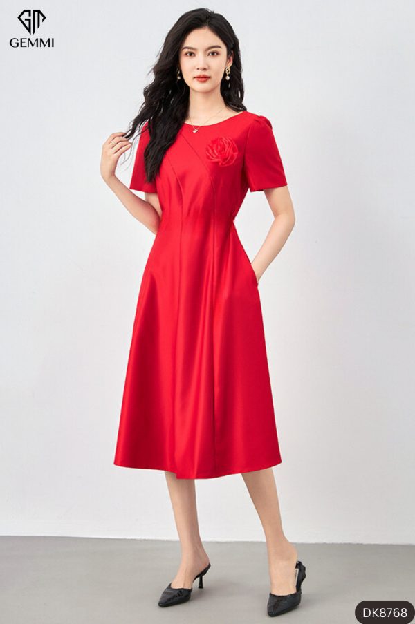 Đầm xòe taffta GEMMI Fashion, DK8768 - Hình ảnh 5