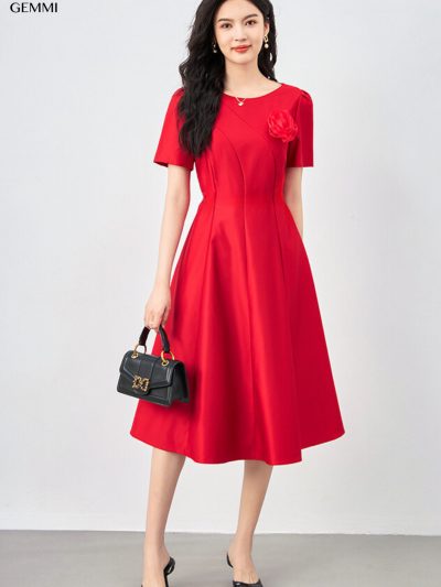 Đầm xòe taffta GEMMI Fashion, DK8768
