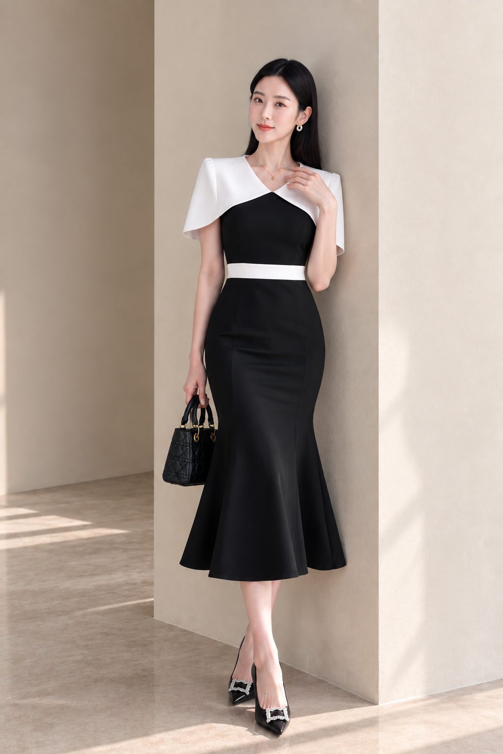 Đầm body đuôi cá cổ choàng GEMMI Fashion, DK8781 - Ảnh 2