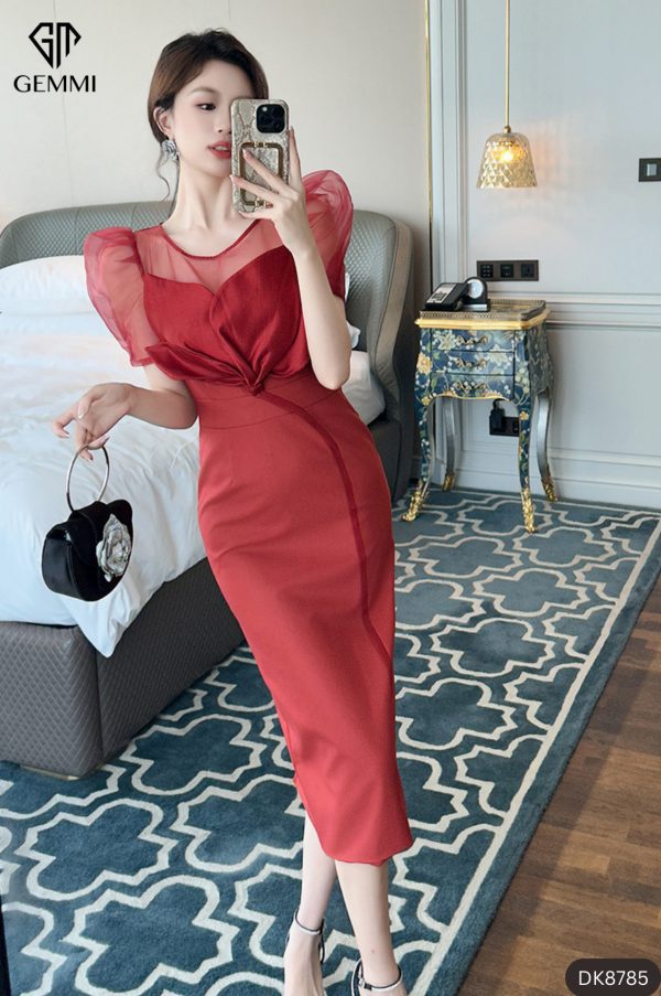 Đầm body phối hoa tafta GEMMI Fashion, DK8786 - Hình ảnh 14