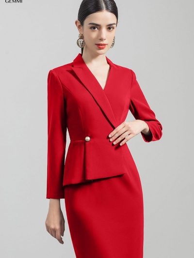 Đầm body cổ vest GEMMI Fashion, DK8779