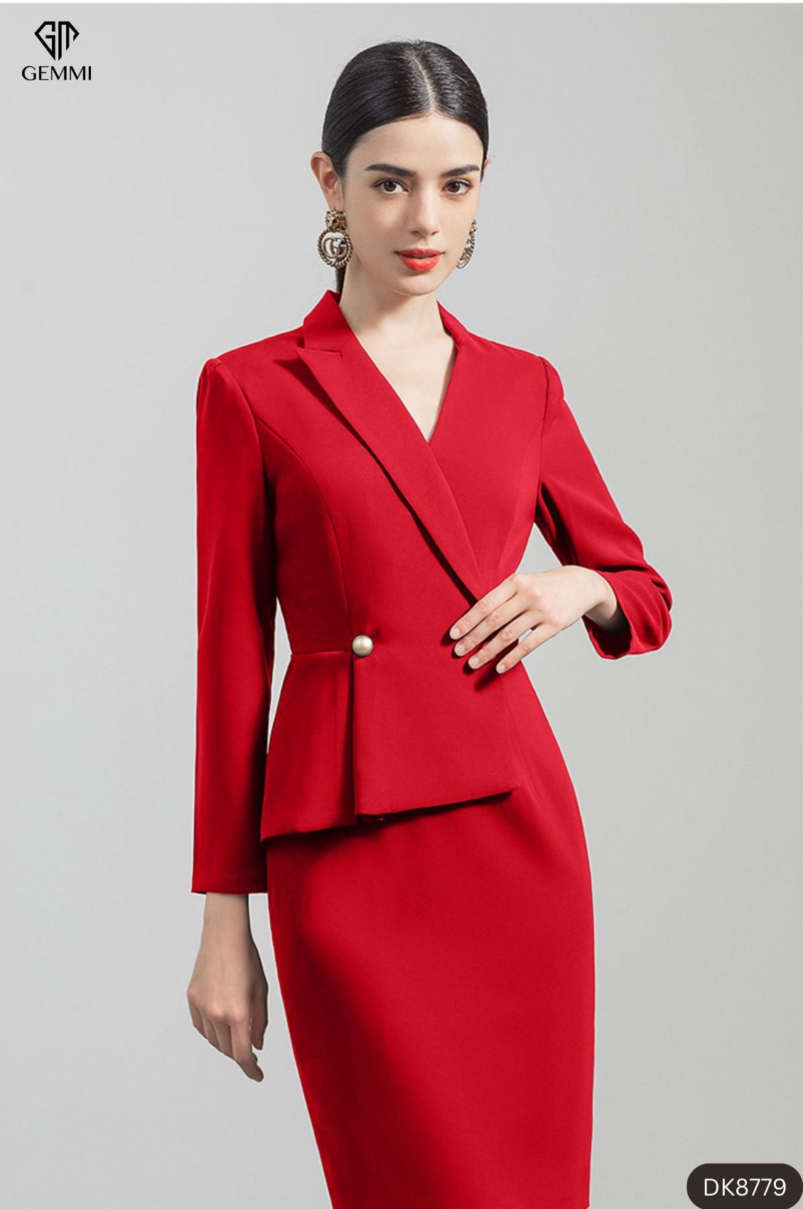 Đầm body cổ vest GEMMI Fashion, DK8779