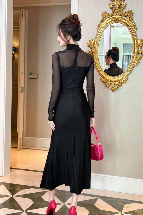 Đầm body dài phối voan xẻ đùi GEMMI Fashion, DK8788 - Hình ảnh 6