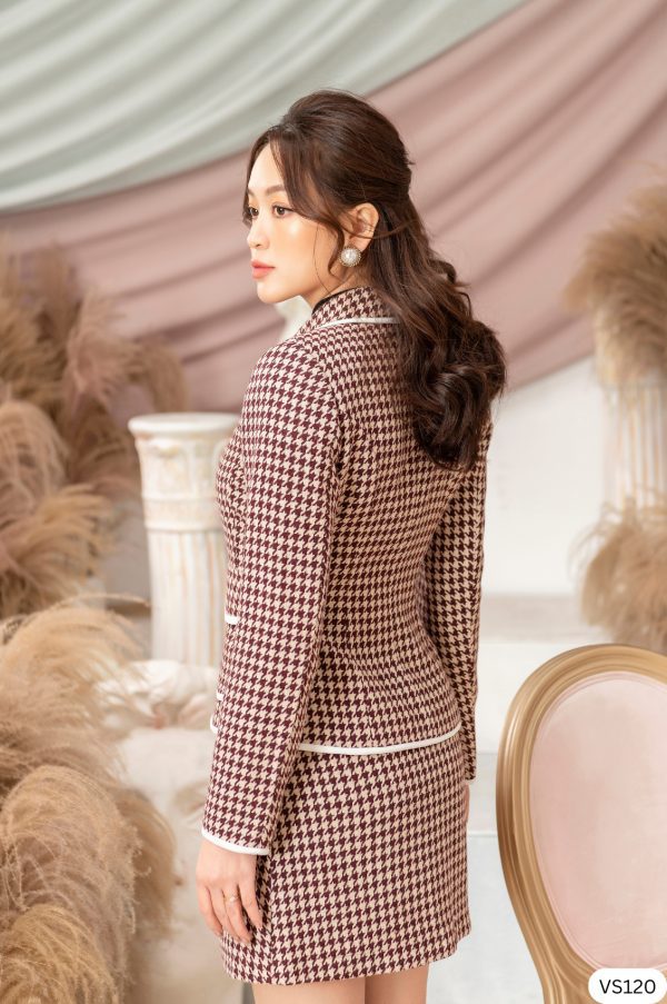 Set Vest công sở thiết kế kẻ ziczac Gemmi fashion, VS120 - Hình ảnh 2