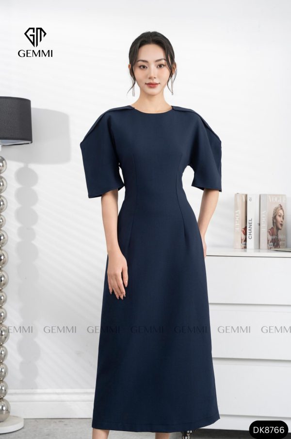 Đầm dáng dài chiết eo tay phồng GEMMI, DK8766
