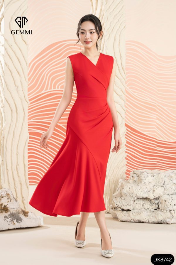 Đầm dạ thiết kế dáng xòe GEMMI Fashion, DK8742