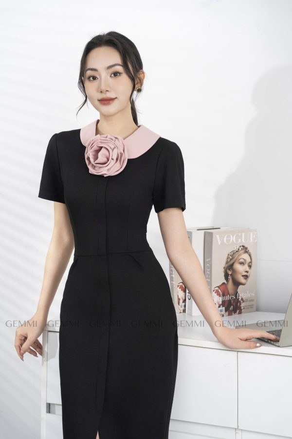Đầm thiết kế phối hoa GEMMI, DK8728 - Hình ảnh 3
