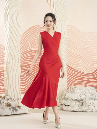 Đầm dạ thiết kế dáng xòe GEMMI Fashion, DK8742