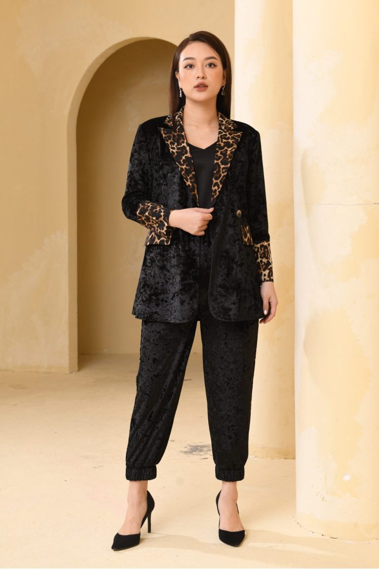 Set Vest công sở thiết kế da beo Gemmi fashion, VS117