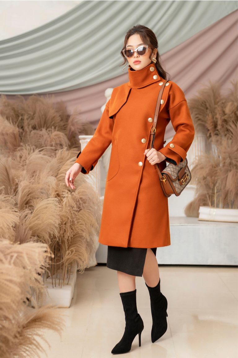 Áo dạ áo khoác măng tô nữ thiết kế dáng dài cao cấp Gemmi fashion, MS103