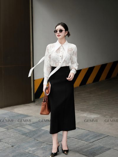 Chân váy midi dáng suông, JS200