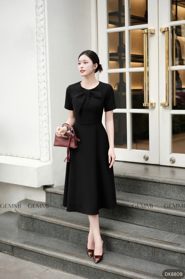 Đầm Xòe Cổ Nơ, DK8809 - Hình ảnh 2