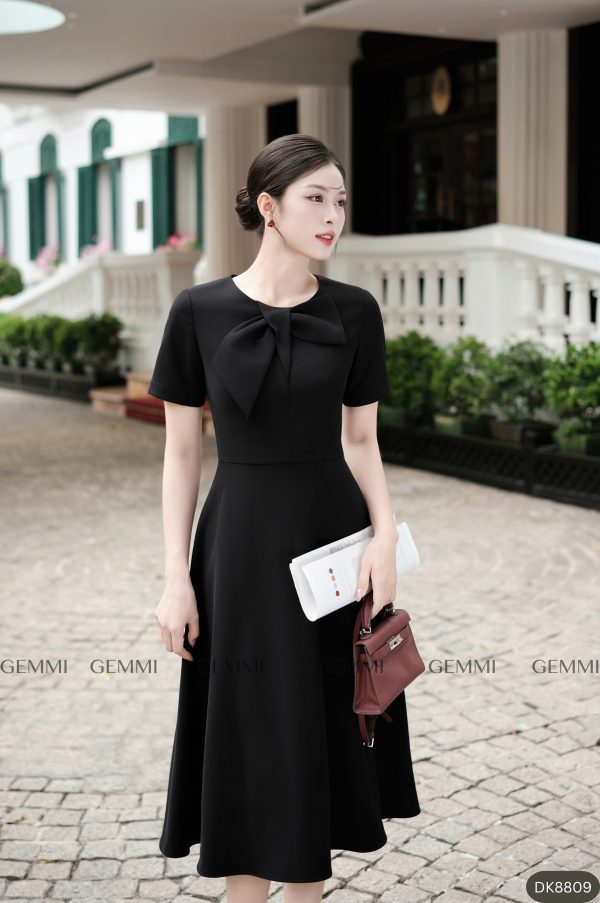 Đầm Xòe Cổ Nơ, DK8809 - Hình ảnh 4