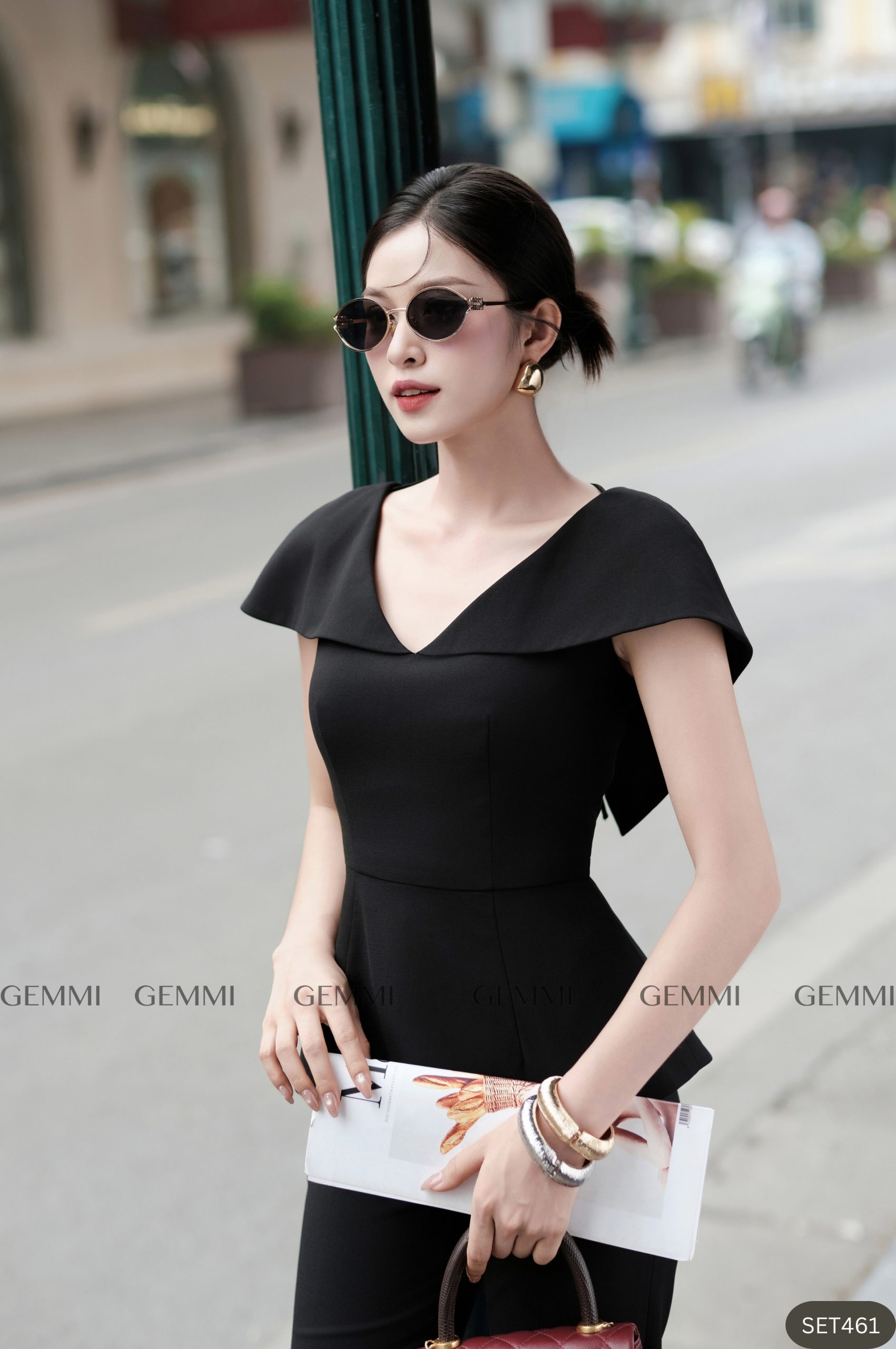 Áo Peplum cổ tim, SA461