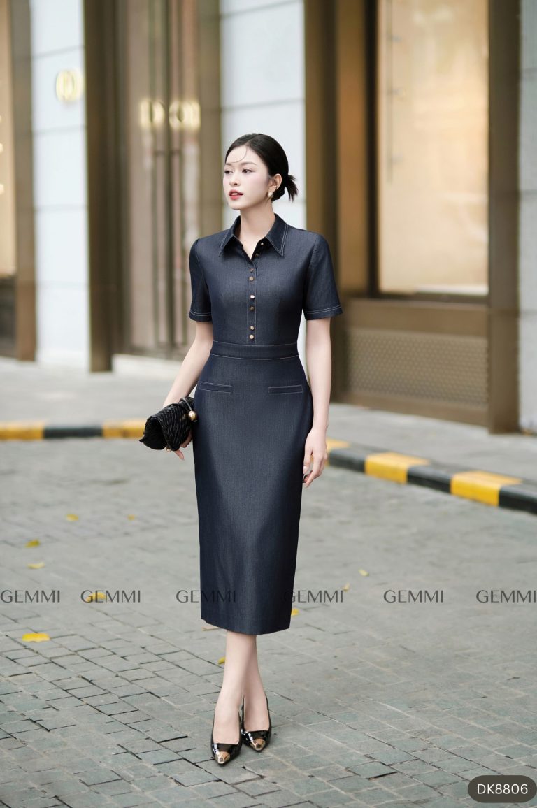 Đầm ôm body Denim, DK8806