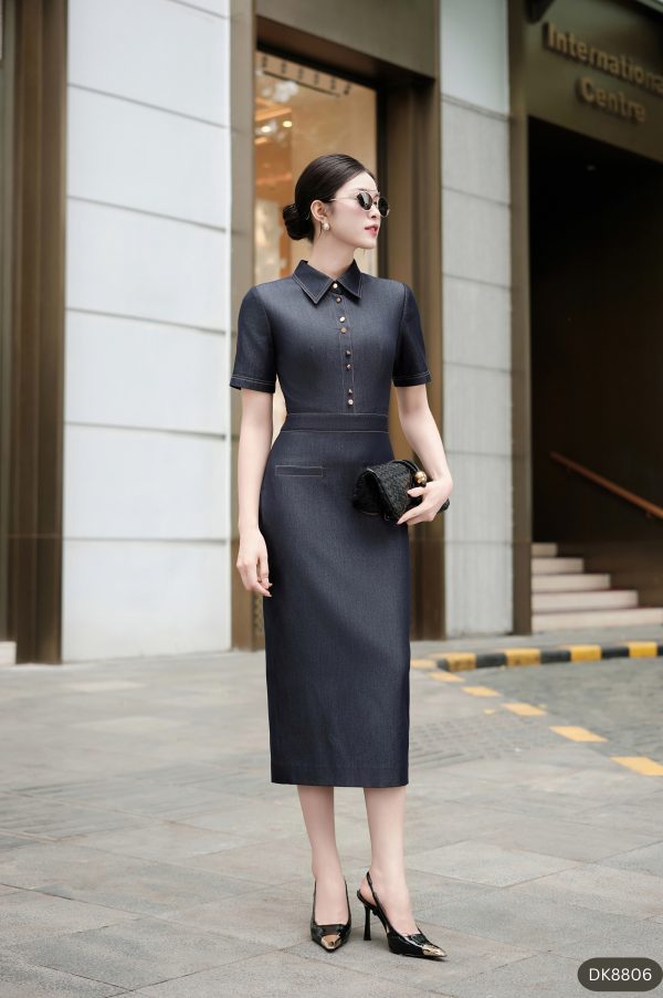Đầm ôm body Denim, DK8806 - Hình ảnh 5