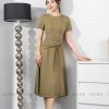 Đầm xanh dáng xòe điểm nhấn vạt eo GEMMI, DK8731