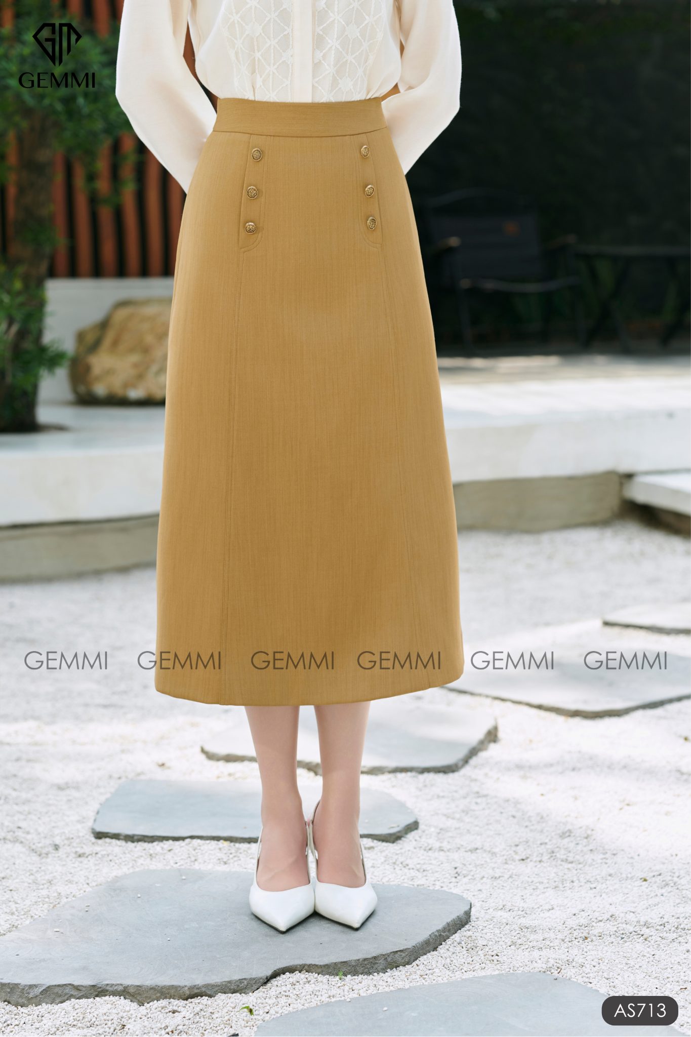 Chân váy midi Retro Chic GEMMI, JS203 - Ảnh 9