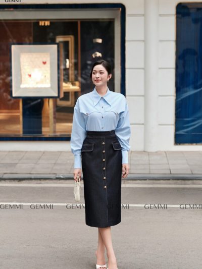 Chân Váy Denim Saphir, JS204