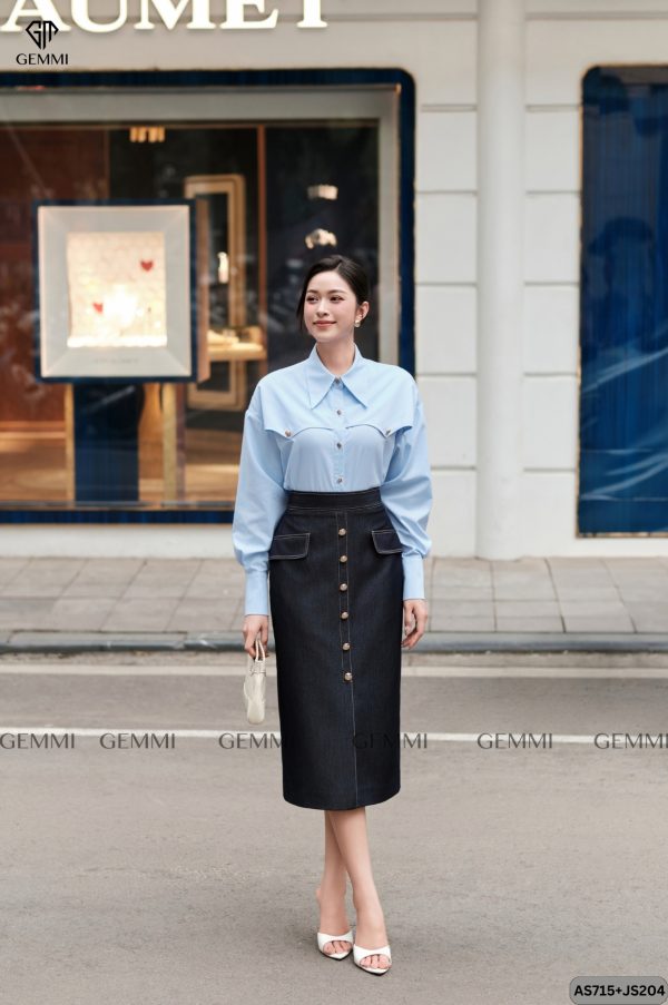 Chân Váy Denim Saphir, JS204 - Hình ảnh 3