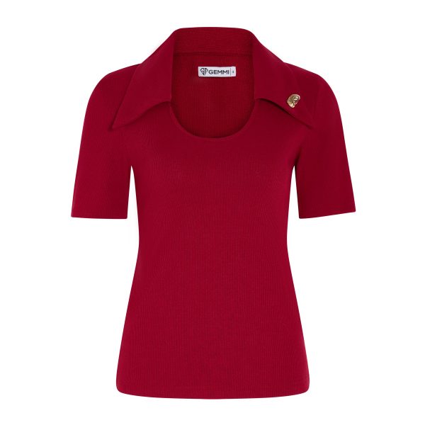 Áo basic cổ vest cách điệu GEMMI , AS712 - Hình ảnh 7