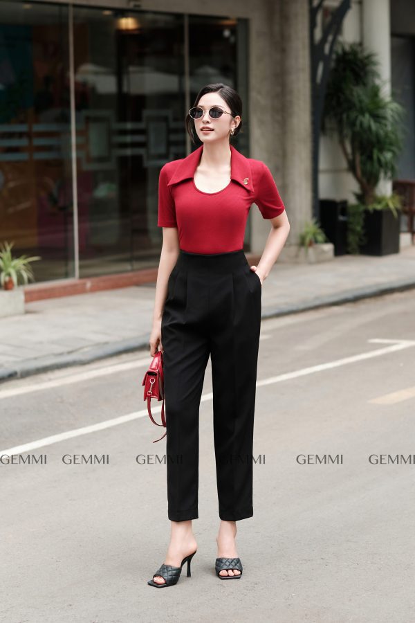 Quần âu đen basic GEMMI, QS703 - Hình ảnh 2