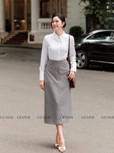 Chân váy Midi Grey GEMMI, JS201