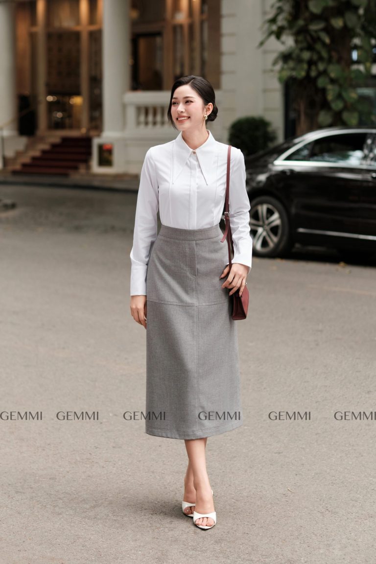 Chân váy Midi Grey GEMMI, JS201