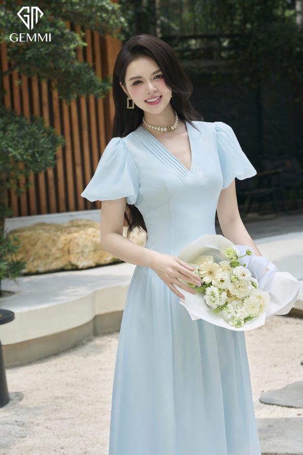 Pastel Blue Dress GEMMI, DK8824 - Hình ảnh 5