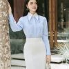 Áo sơ mi xanh cổ trắng GEMMI, AS707