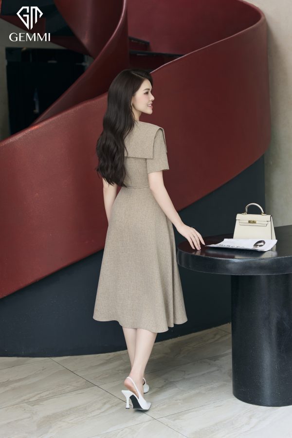 The Elegant Drape Collar Dress , DK8827 - Hình ảnh 5