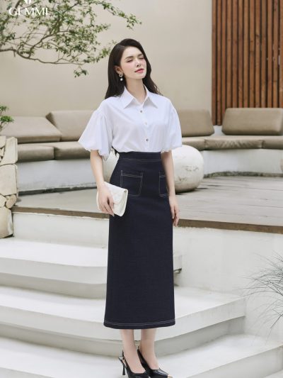 Chân váy jeans midi GEMMI, SV465