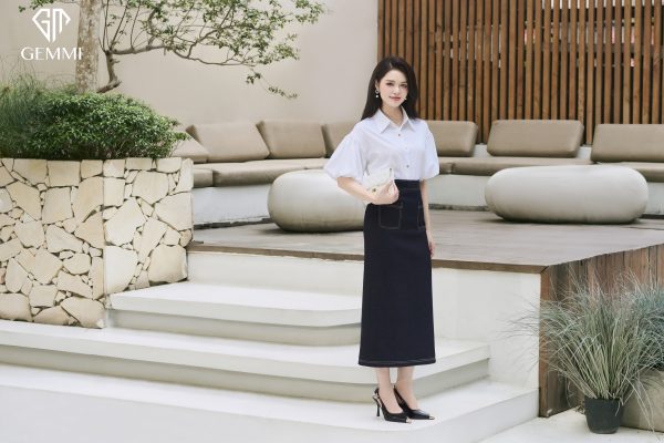 Chân váy jeans midi GEMMI, SV465 - Hình ảnh 3