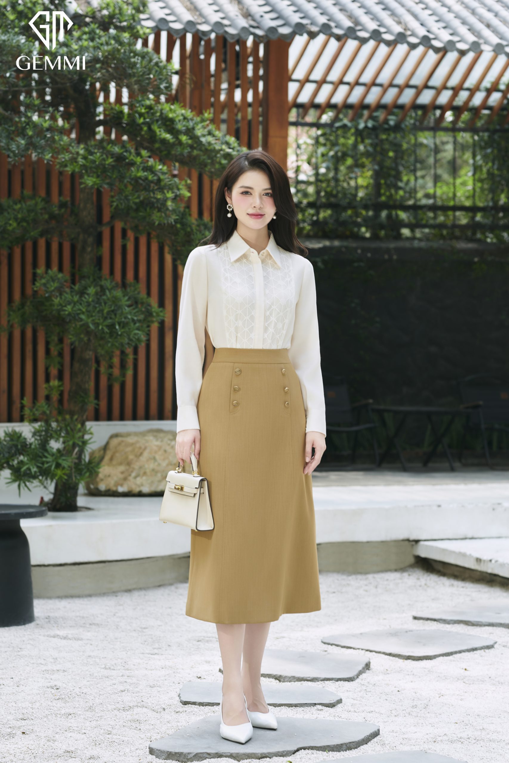 Chân váy midi Retro Chic GEMMI, JS203