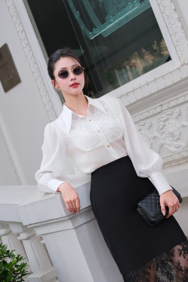 Áo sơ mi Elise Lace Collar Blouse, AS725 - Hình ảnh 5