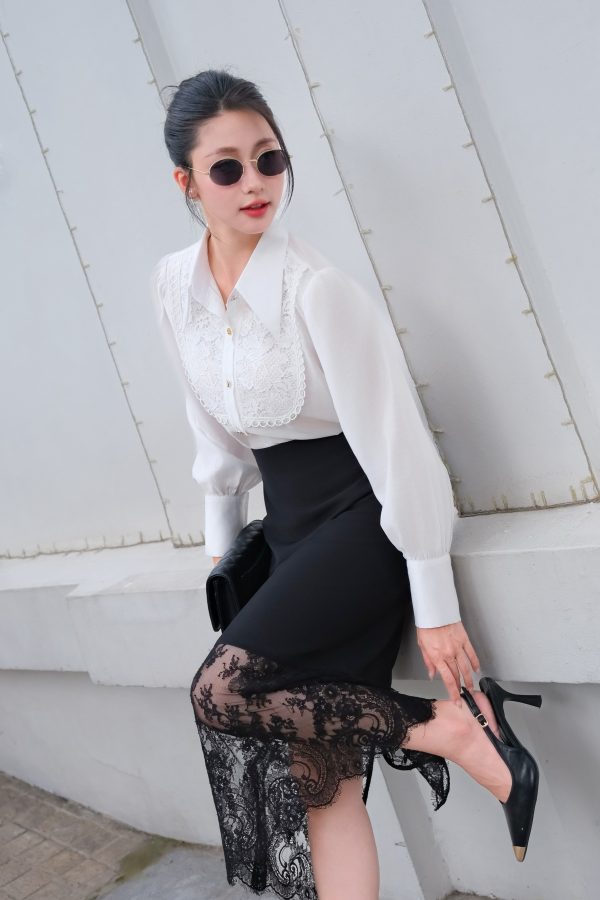 Áo sơ mi Elise Lace Collar Blouse, AS725 - Hình ảnh 6