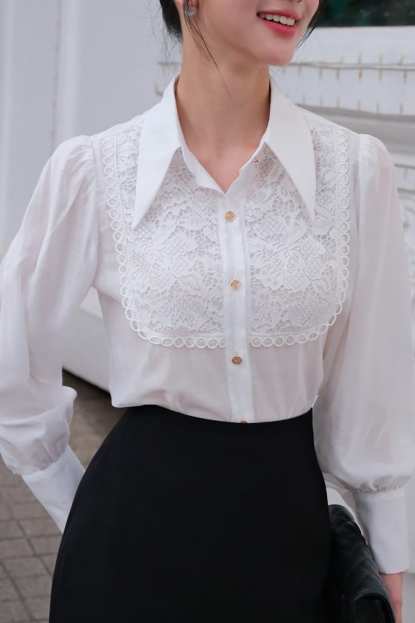 Áo sơ mi Elise Lace Collar Blouse, AS725 - Hình ảnh 2