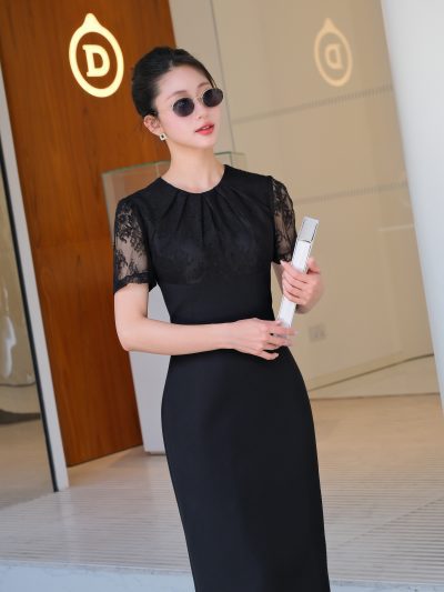 Đầm Elena Noir Lace Dress GEMMI, DK8834