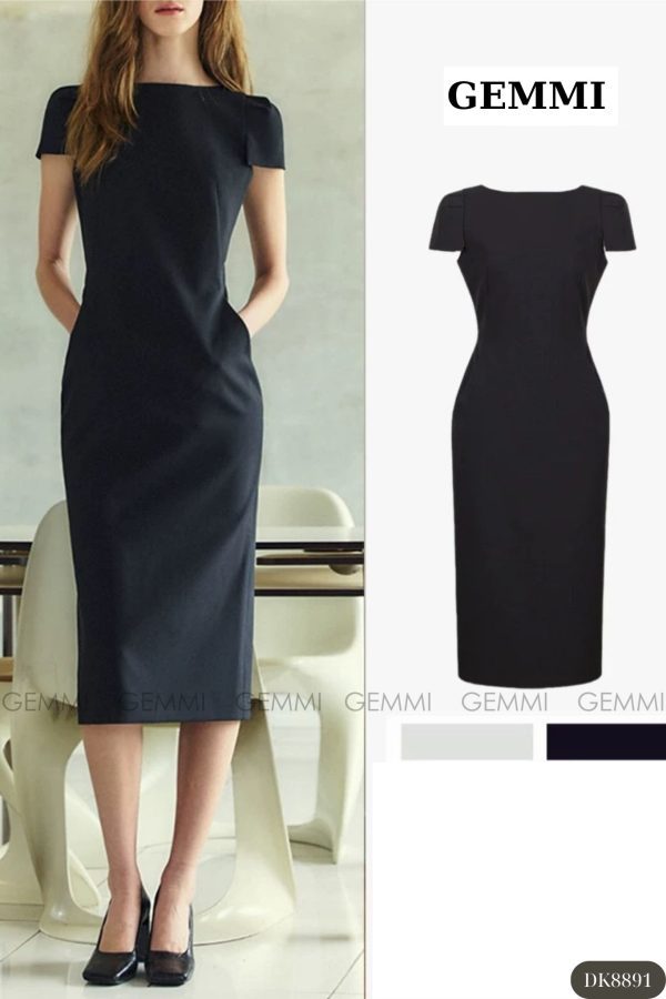Đầm body dáng ôm thiết kế cổ thanh lịch GEMMI, DK8891