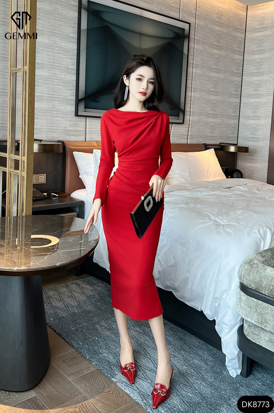 Đầm Công Sở Dáng Midi Thiết Kế Tôn Dáng GEMMI, DK8773 - Ảnh 3