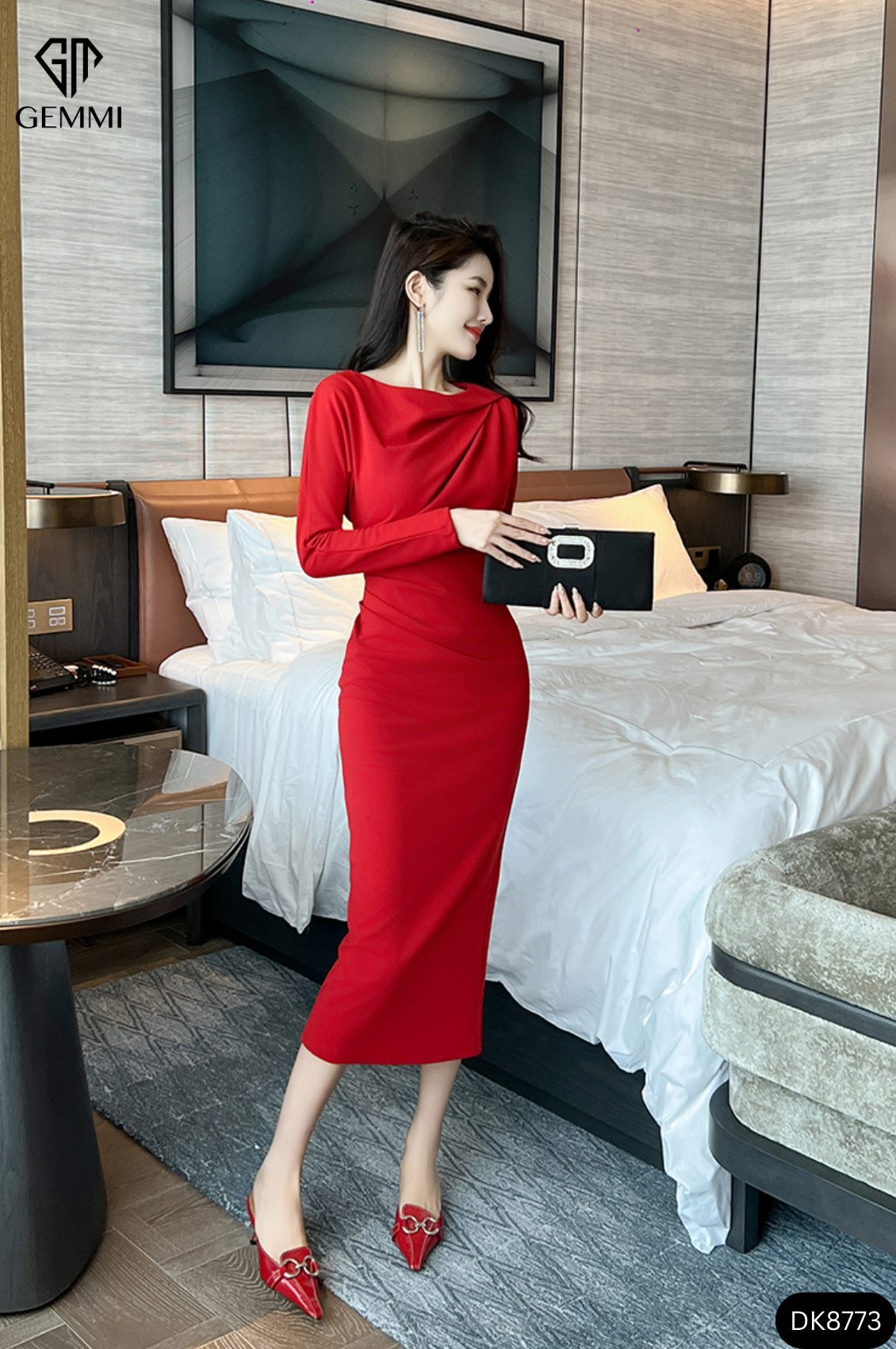 Đầm Công Sở Dáng Midi Thiết Kế Tôn Dáng GEMMI, DK8773 - Ảnh 2
