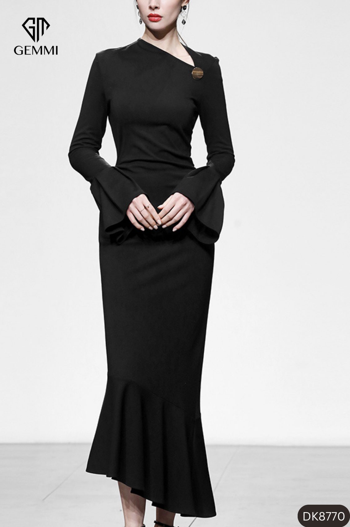 Đầm thiết kế dáng dài đuôi cá GEMMI, DK8770 - Ảnh 3