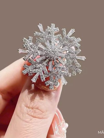 Trâm cài áo bông tuyết xoay cao cấp TC02