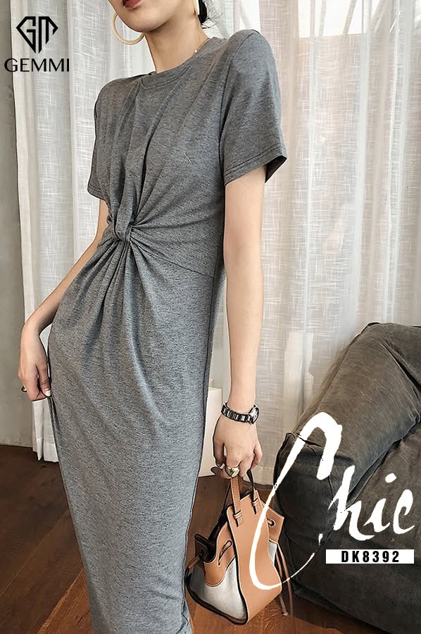 Đầm ôm nhún thân trước, DK8392 - Ảnh 3