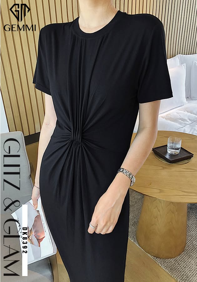 Đầm ôm nhún thân trước, DK8392 - Ảnh 6