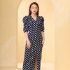Đầm xanh than chấm bi Sale hàng lẻ size DK8450