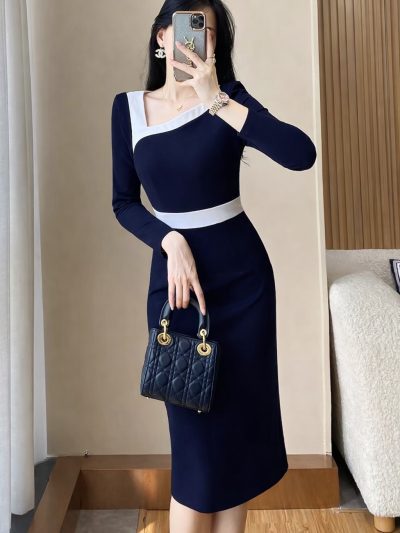 Đầm cổ lệch sang trọng, DK8747