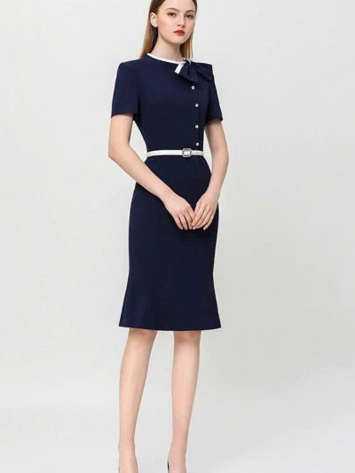 Váy Lam Ngọc Thanh Lịch(không kèm đai), DK9111